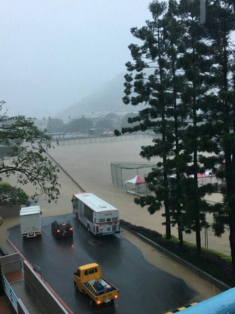 ▲東吳大學淹水。（圖／議員何志偉辦公室提供）