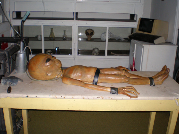 ▲羅斯威爾的外星人模型，當時曾放在51區展覽。（圖／達志影像／美聯社）
