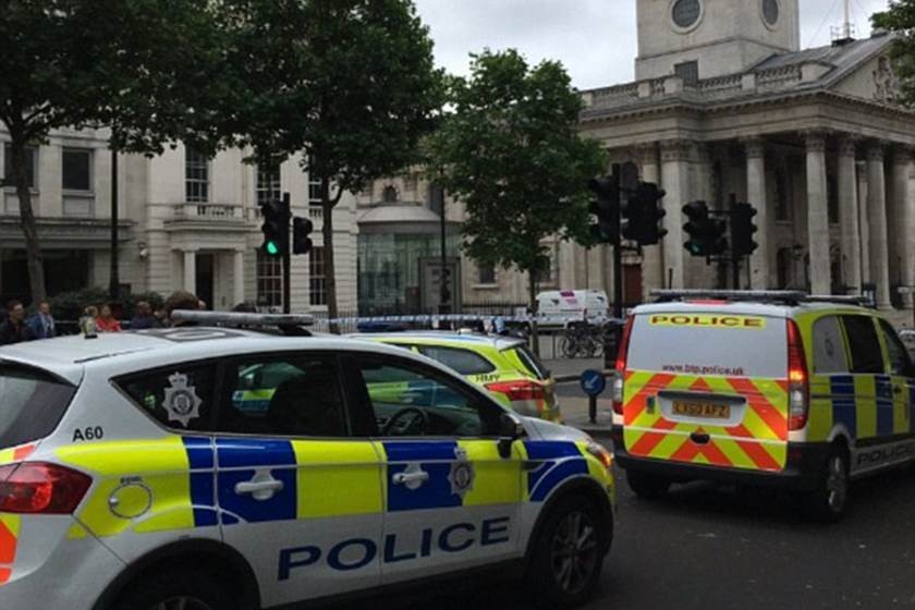 ▲英國倫敦特拉法加廣場（Trafalgar Square）封鎖。（圖／翻攝自TheBaghdadPostE推特）