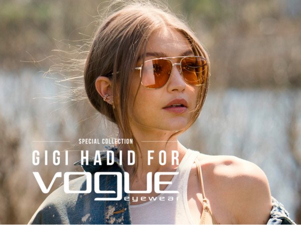 Gigi Hadid與vogue eyewear聯名(圖/翻攝自vogue-eyewear官網)
