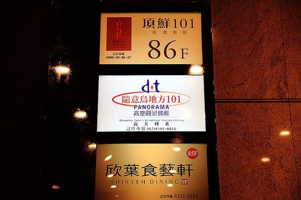 隨意鳥地方101景觀餐廳Diamond Tony’s 101大樓85F（圖／萍子）
