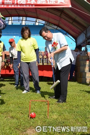 ▲桃園市推廣槌球運動，訓練平衡感及注意力。（圖／桃園市政府提供）