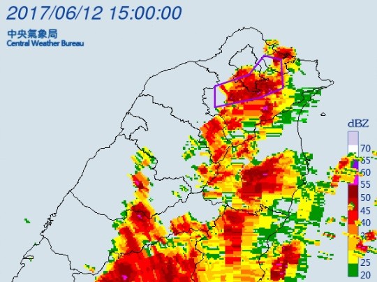 ▲雙北、基隆發大雷雨即時訊息。（圖／中央氣象局）