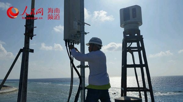 南沙群島開通4個光纜4G基站，增加資料、圖片跟視訊通話傳輸。（圖／翻攝自人民網）