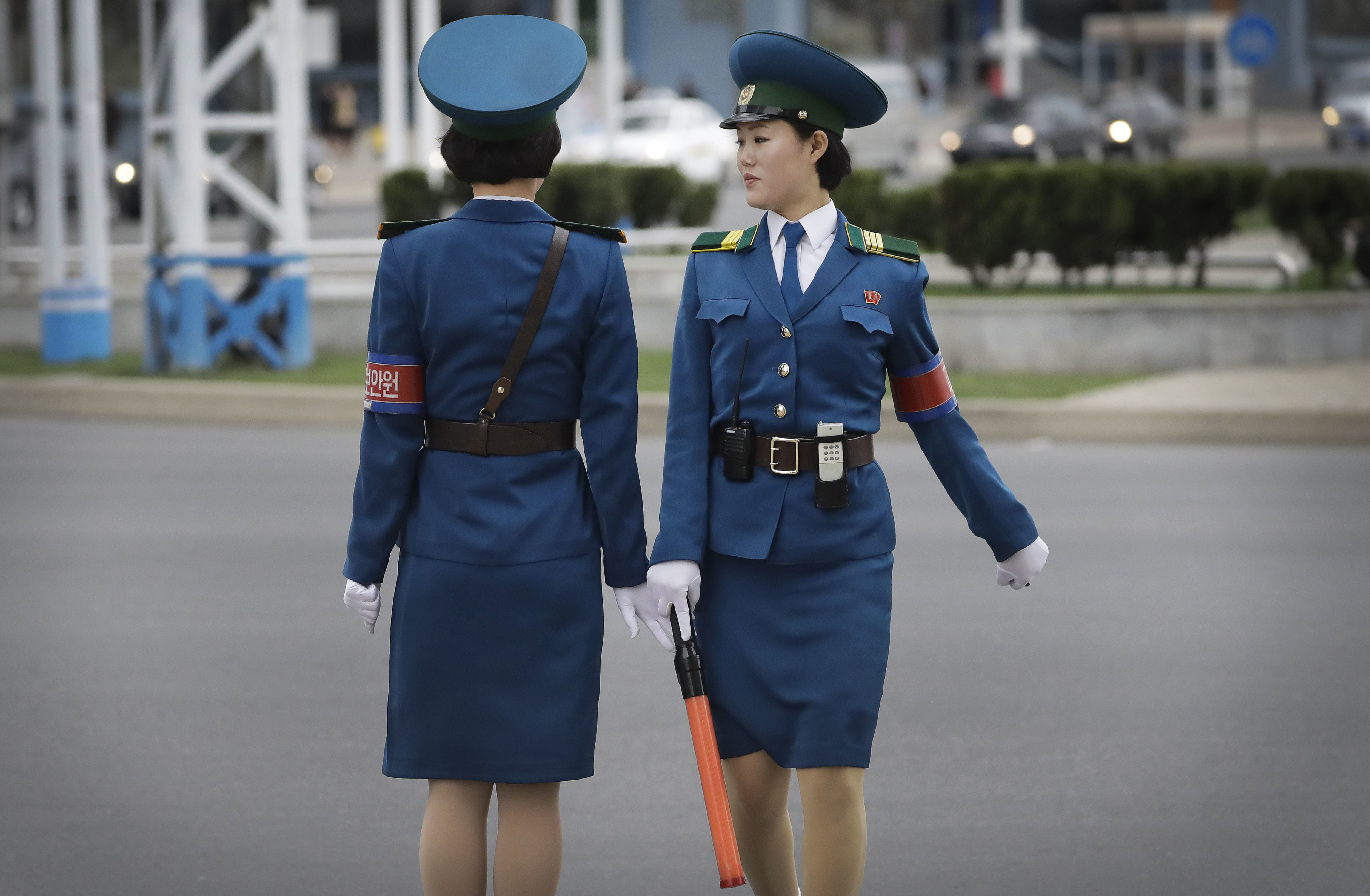 ▲▼北韓女交警選拔超嚴苛，除了要是政府認證的正妹外，還限定「單身」。（圖／達志影像／美聯社）
