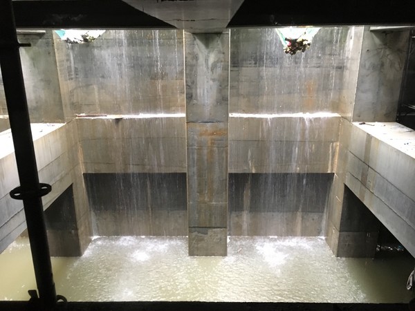 ▲▼憲兵營滯洪池蓄水狀況。（圖／北市水利處提供）