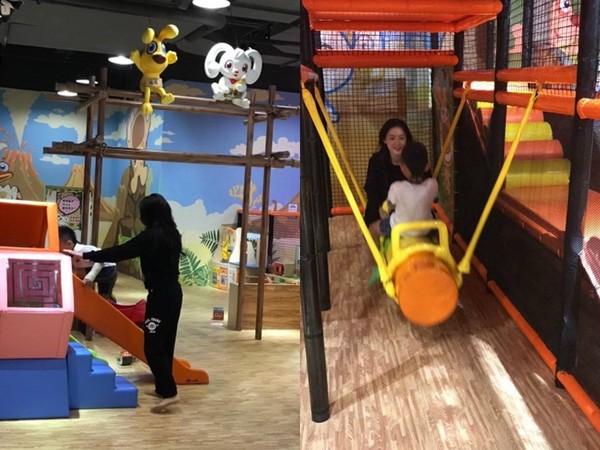▲張柏芝在蘇州拍戲，被網友目擊帶小兒子去玩遊樂設施。（圖／翻攝自微博、陸網《新浪娛樂》）