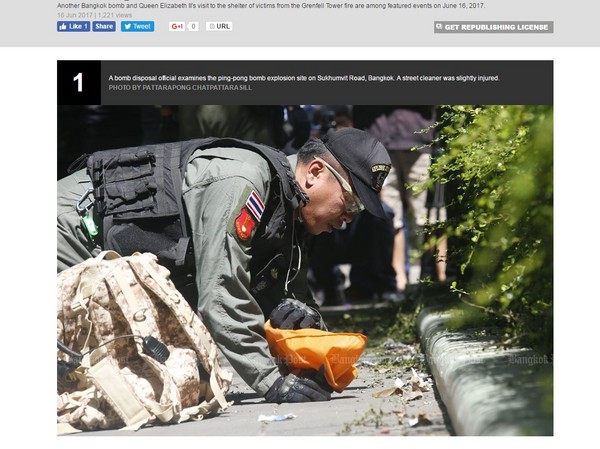 ▲▼曼谷發生爆炸致兩人受傷。（圖／翻攝自《曼谷郵報》（Bangkok　Post））
