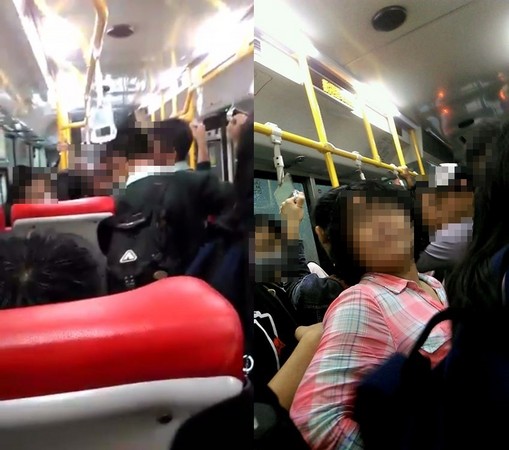 ▲因公車擁擠不慎被夾到，婦人遷怒整車學生還人身攻擊。（圖／翻攝自爆料公社）
