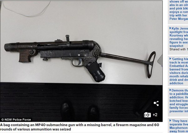 ▲被澳洲警方查獲的MP40衝鋒槍。（圖／翻攝自《每日郵報》）
