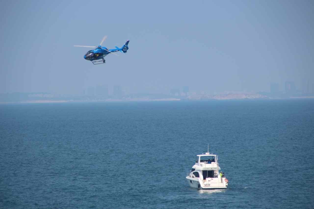 ▲兩岸接力橫渡台灣海峽。(圖／記者張克銘攝）