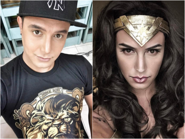 ▲洋男仿妝神力女超人。（圖／翻攝自Paolo Ballesteros IG）