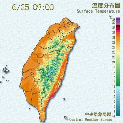 今天高溫可飆到36度。（圖／翻攝自中央氣象局）