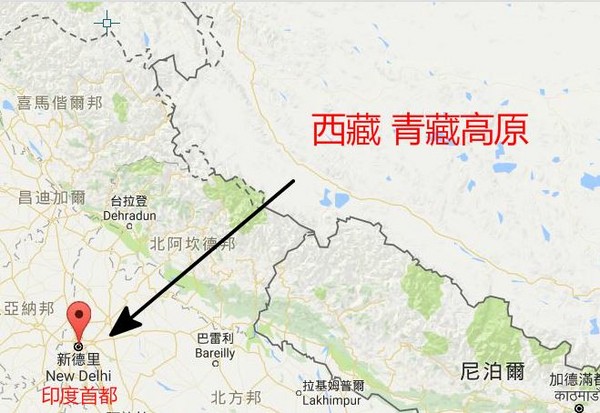 ▲▼解放軍PHL-03可從西藏青藏高原打到印度首都。（圖／翻攝google地圖）