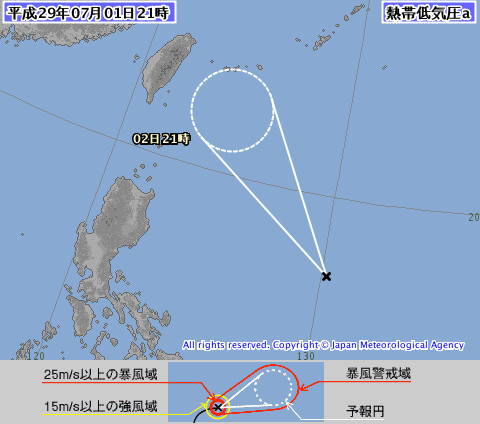 ▲▼熱帶低壓生成！將增強「南瑪都輕颱」飆速2日逼近台灣 。（圖／中央氣象局、日本氣象廳）