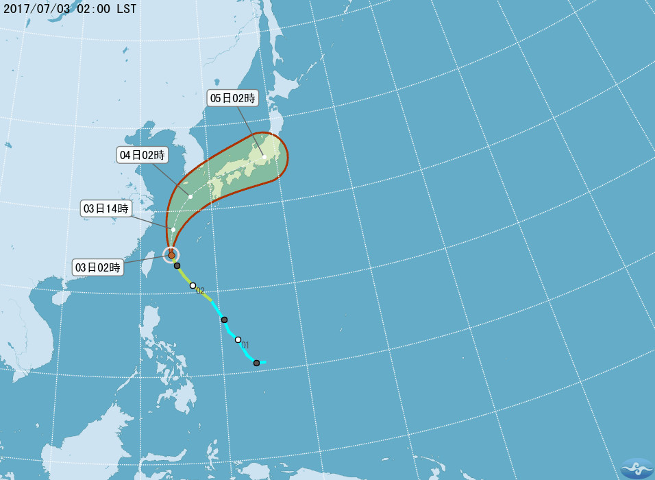 今年第3號輕度颱風「南瑪都」。（圖／中央氣象局）