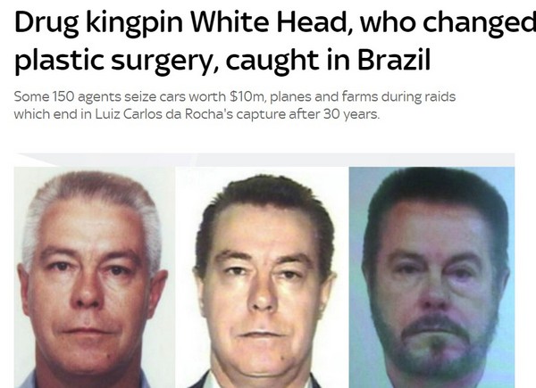 變臉逃亡30年　身家30億！巴西大毒梟「白頭」落網。（圖／翻攝自英國《Sky News》）