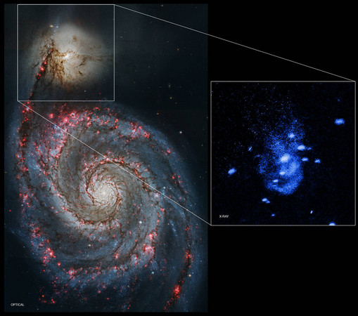 ▲▼NGC5195在影像右上角。（圖／翻攝自NASA）