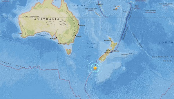▲▼ 紐西蘭外海發生6.6強震。（圖／翻攝自美國地質調查所USGS網站）