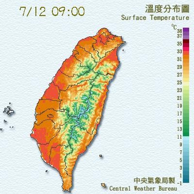 今上半天晴朗、午後局部大雷雨。（圖／翻攝自中央氣象局）