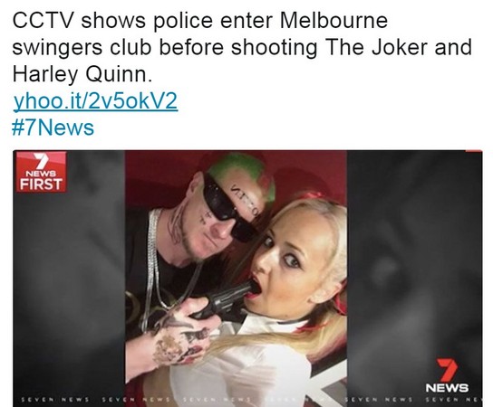 她扮性感小丑女在夜店做愛　被警察當恐怖分子開槍。（圖／翻攝自澳洲《7News》）
