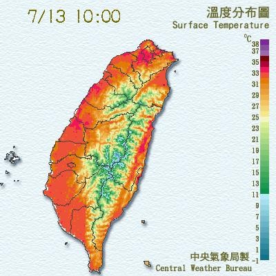太平壓高壓「壓上」台灣！今明兩天本周最熱　台北體感溫度飆42度（圖／取自中央氣象局）