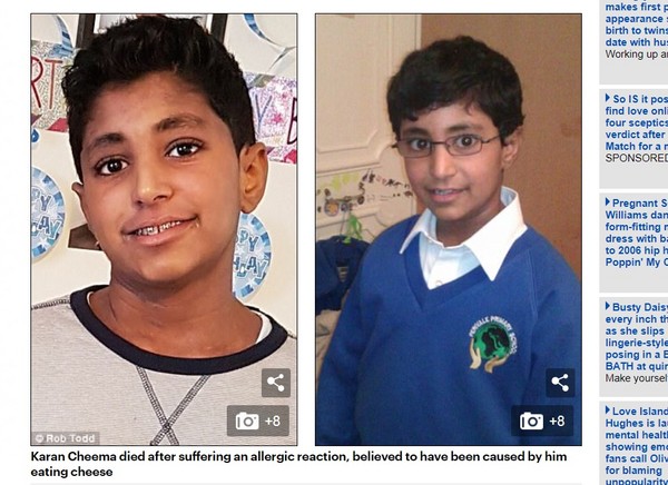 被同學丟幾片起士在臉上！　印裔13歲少年嚴重過敏搶救無效（圖／翻攝自dailymail.co.uk）