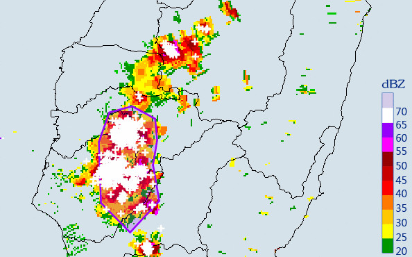 ▲大雷雨即時訊息。（圖／中央氣象局）