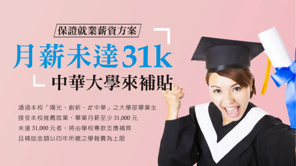 ▲▼中華大學祭出31K就業保證。（圖／翻攝中華大學官網）