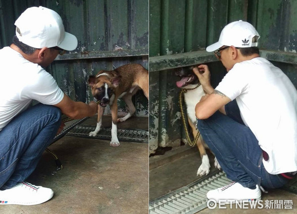 九汪霸佔洪宗德的床。（圖／翻攝自九犬與老杯的生活點滴粉絲團粉絲專頁）