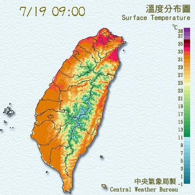 台北熱到像蒸籠。（圖／翻攝自中央氣象局）