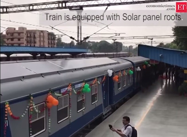 ▲▼印度首輛「太陽能火車」。（圖／翻攝自Youtube／The Economic Times）