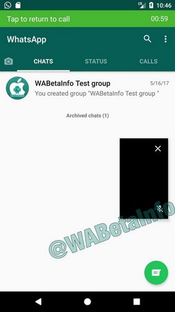 WhatsApp 將在 Android O 上支援子母畫面視訊功能。（圖／翻攝自 WABetaInfo@Twitter）