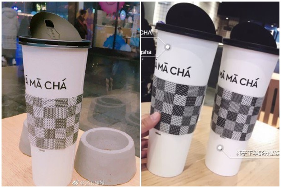▲中國長沙「網紅奶茶」Ma Ma Cha的杯子設計很特殊。（圖／翻攝自小紅書）