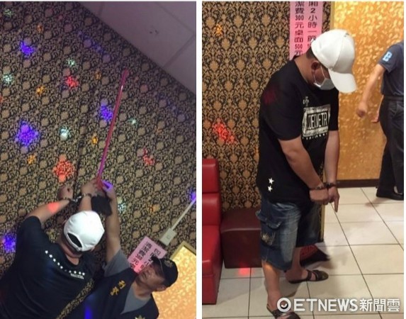 卡拉OK叫前妻「走啦!」不聽 醋男亮槍卻走火..天花板射一個洞(圖/記者謝孟儒翻攝)