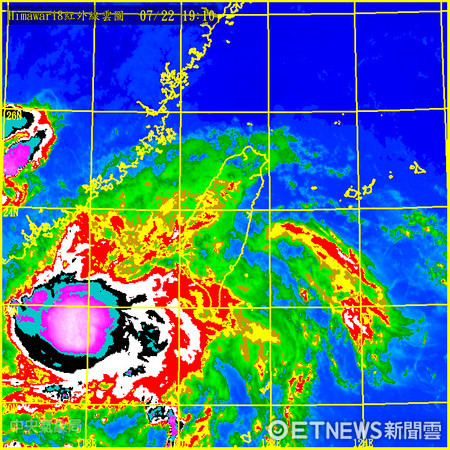 ▲▼第7號颱風在門口！洛克快跑南部甩雨　大台北颳強風。（圖／中央氣象局）