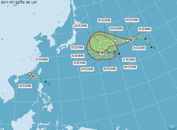 ▲▼要變天了！洛克路過…下周生颱「適合送到台灣」東部先迎雨。（圖／中央氣象局、翻攝台灣颱風論壇）