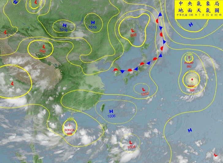 地面天氣圖。（圖／中央氣象局）