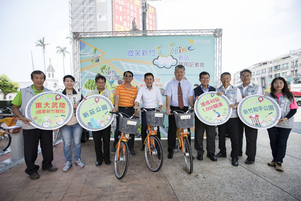 ▲新竹市YouBike營運逾一年，使用人次超過116萬，今再增設東大武陵，新莊公園，和平公園三站。