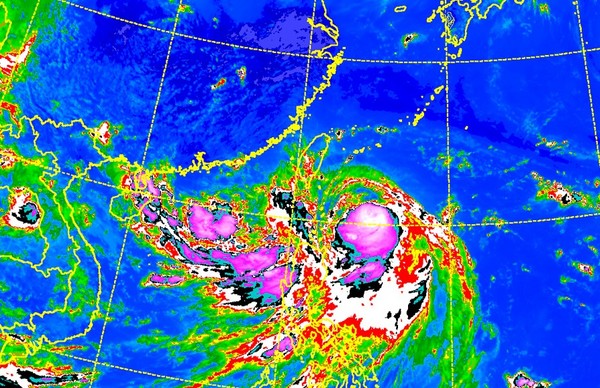 ▲尼莎颱風28日12時路徑。（圖／中央氣象局）