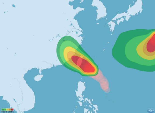 禿頭颱尼莎撲台，宜花東恐有超大豪雨。 （圖／翻攝自中央氣象局）