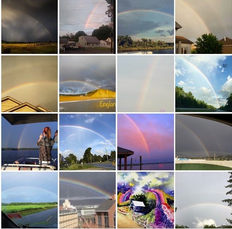 ▲▼克莉絲朵收到眾多臉書網友傳來的彩虹照。（圖／翻攝自臉書／Crystal Skawinski）