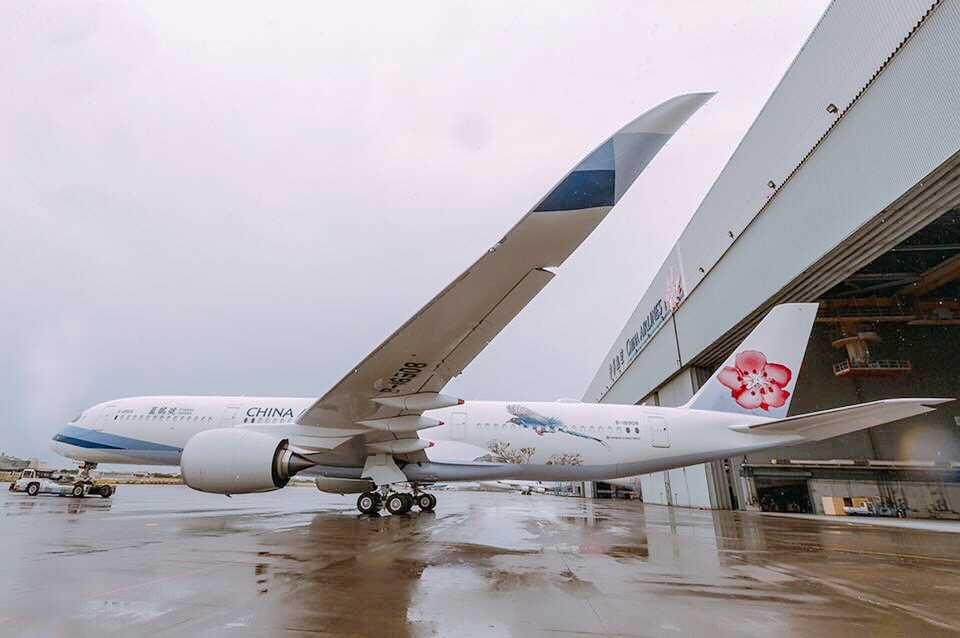 ▲華航A350藍鵲號彩繪機執飛溫哥華航線。（圖／華航提供）