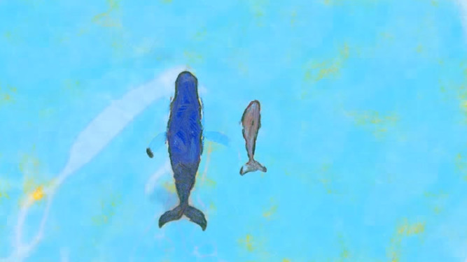 ▲行政院大陸委員會推出最新宣傳動畫短片「有話好好講」，內容以大鯨魚和小海豚戲水的畫面，隱喻兩岸的交流與溝通停擺。（圖／翻攝自YouTube）