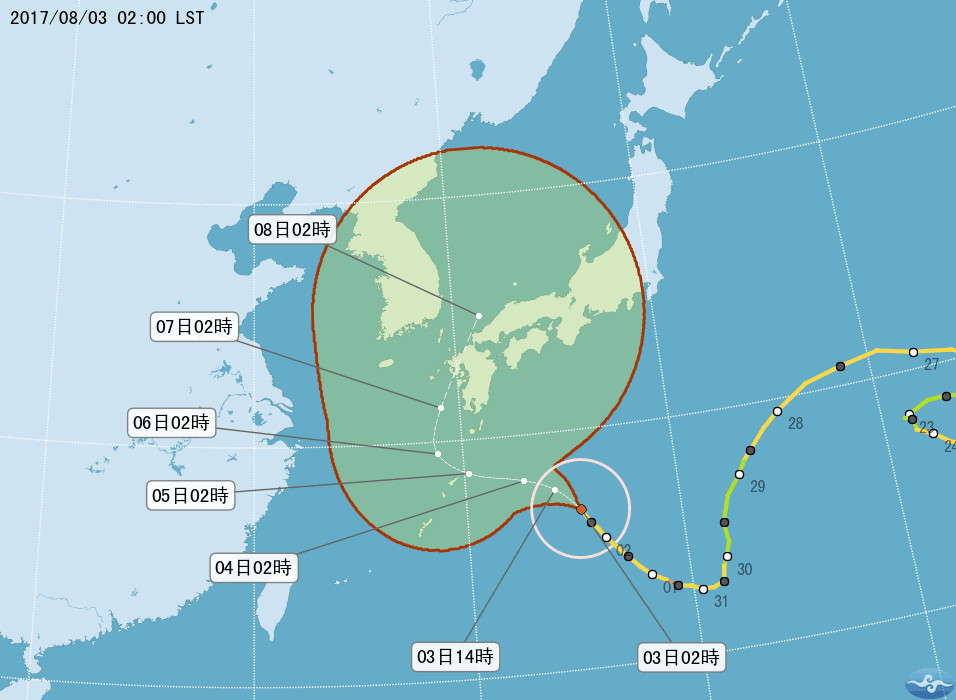 諾盧颱風。（圖／中央氣象局）