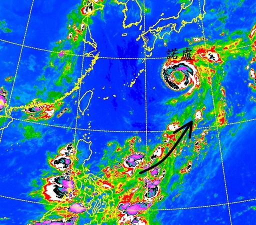 5颱風生成消散諾盧還在　鄭明典：連接南方水氣，日本南部要擔心（圖／翻攝自鄭明典臉書）