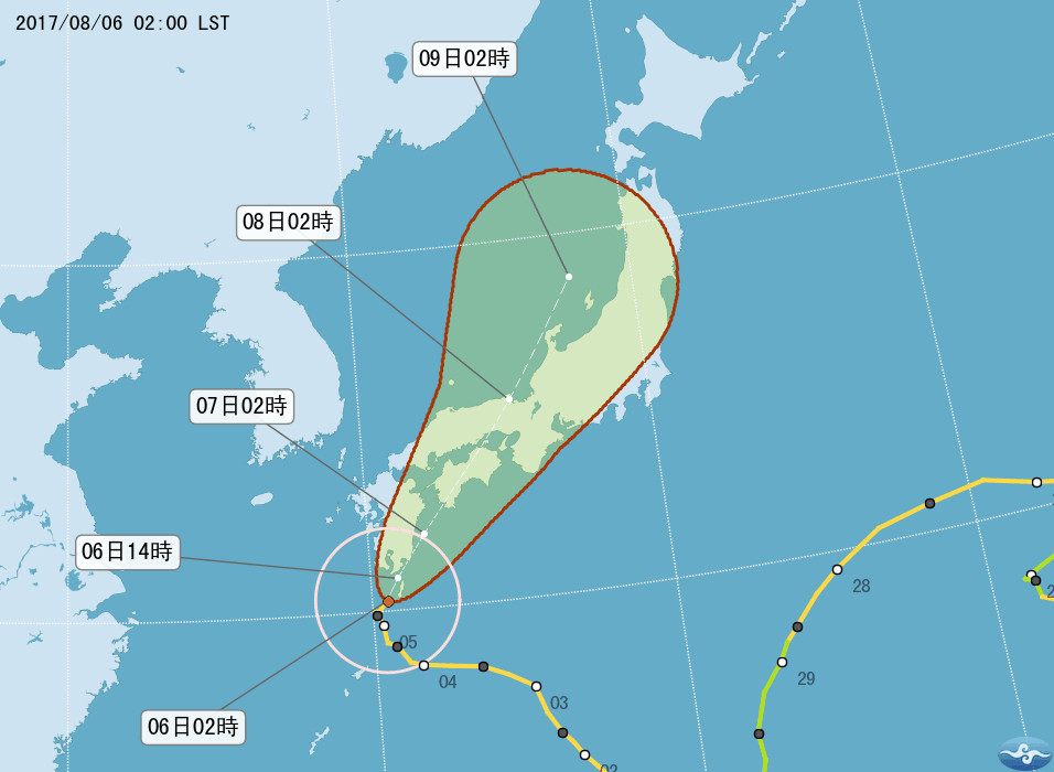 諾盧颱風。（圖／中央氣象局）