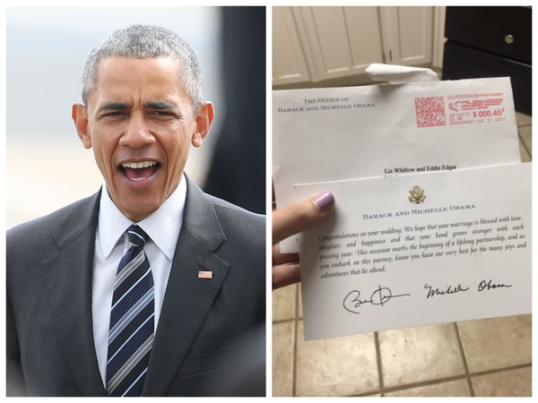 ▲暖男無誤！歐巴馬收到婚禮喜帖　回函讓女網友放聲尖叫。（圖／達志影像、翻攝自96_brooke推特）