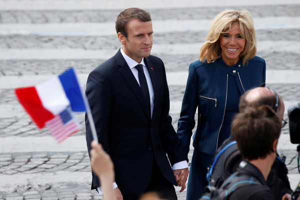 ▲▼法國總統馬宏與妻子、法國第一夫人。（圖／路透社）