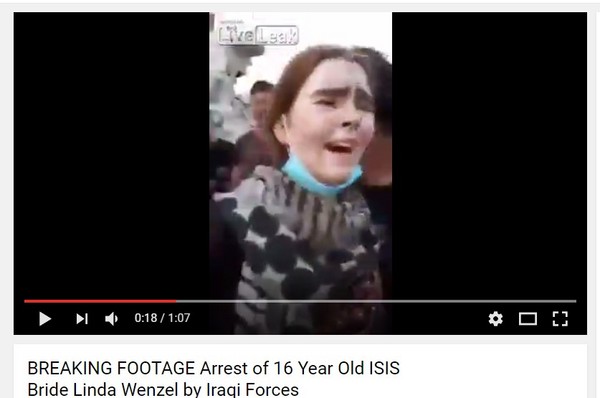 16歲女變IS殺人機器　被擒畫面曝光「失控大叫臉慘白」。（圖／翻攝自YouTube）